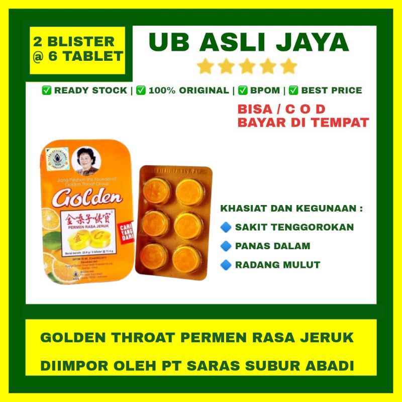 

Golden throat permen rasa jeruk kualitas premium / sakit tenggorokan