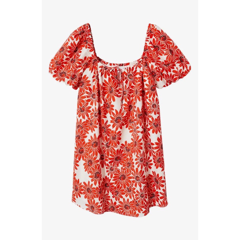 MN printed cotton flora button dress