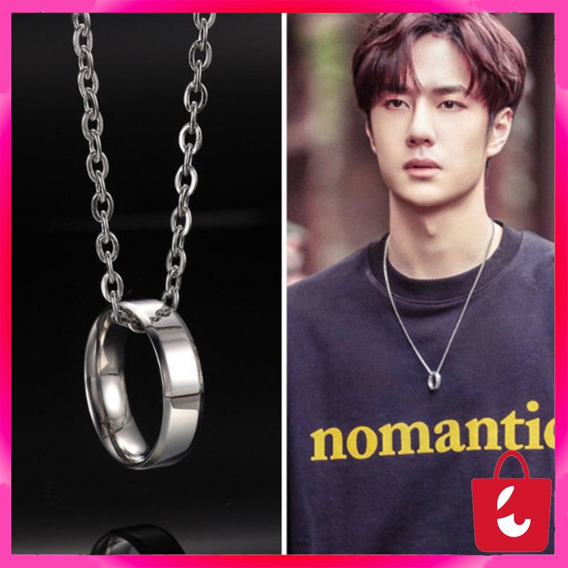 【COD】 Kalung cincin Couple Pasangan Pria Wanita Liontin Hip Hop Pria Keren Necklace Choker Uniseks