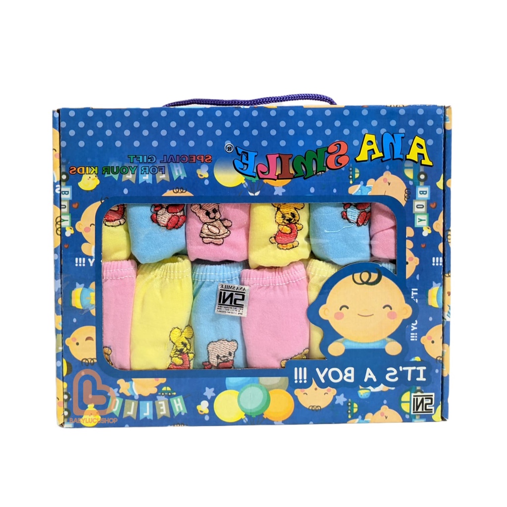 Celana Pop Bayi Isi 12 Pcs dan 6 Pcs Kemasan Dus Kado Bayi Pakaian Bayi