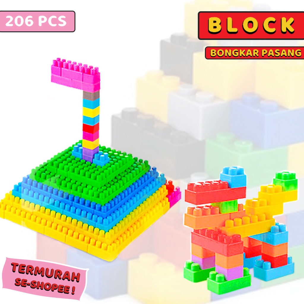 Mainan Edukasi Anak BLOCK/Mainan Balok Mr. Block 206 pcs [206a]