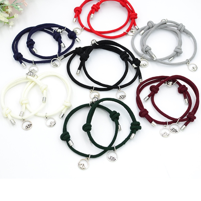 Alibaba1688 Gelang Couple / 2 Pcs Gelang Desain Gunung Ombak Untuk Pria Dan Wanita