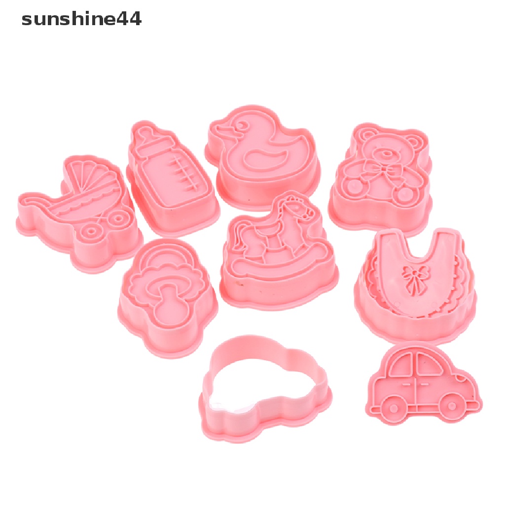 Sunshine 8pcs/Set DIY Cetakan Biskuit Kartun Bayi Cookie Cutter Cartoon Biscuit Mold.