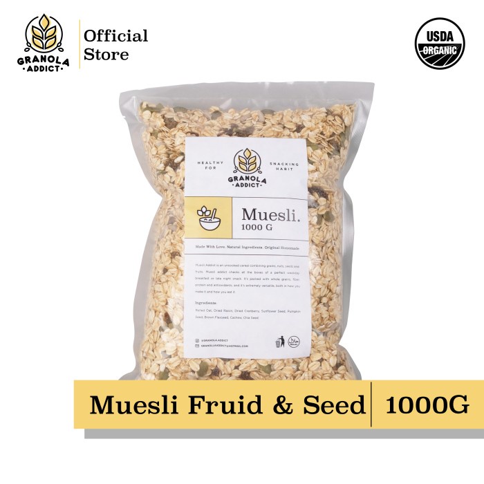 

[BISA COD] Granola Addict - Muesli Fruit & Seed 1KG