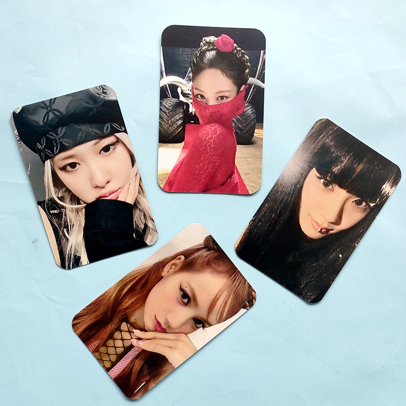 4pcs/set black pink photocards Pink Venom Album small card Jisoo Jennie Rose Lisa Blink BP