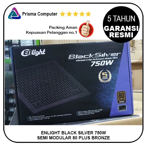 PSU ENLIGHT BLACK SILVER 750W SEMI MODULAR 80 PLUS BRONZE