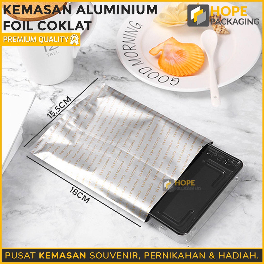 [ ISI 5 PCS ] Kemasan Aluminium Foil Coklat / Plastik sachet 18x15.5cm / Kemasan Packaging Ekonomis Murah