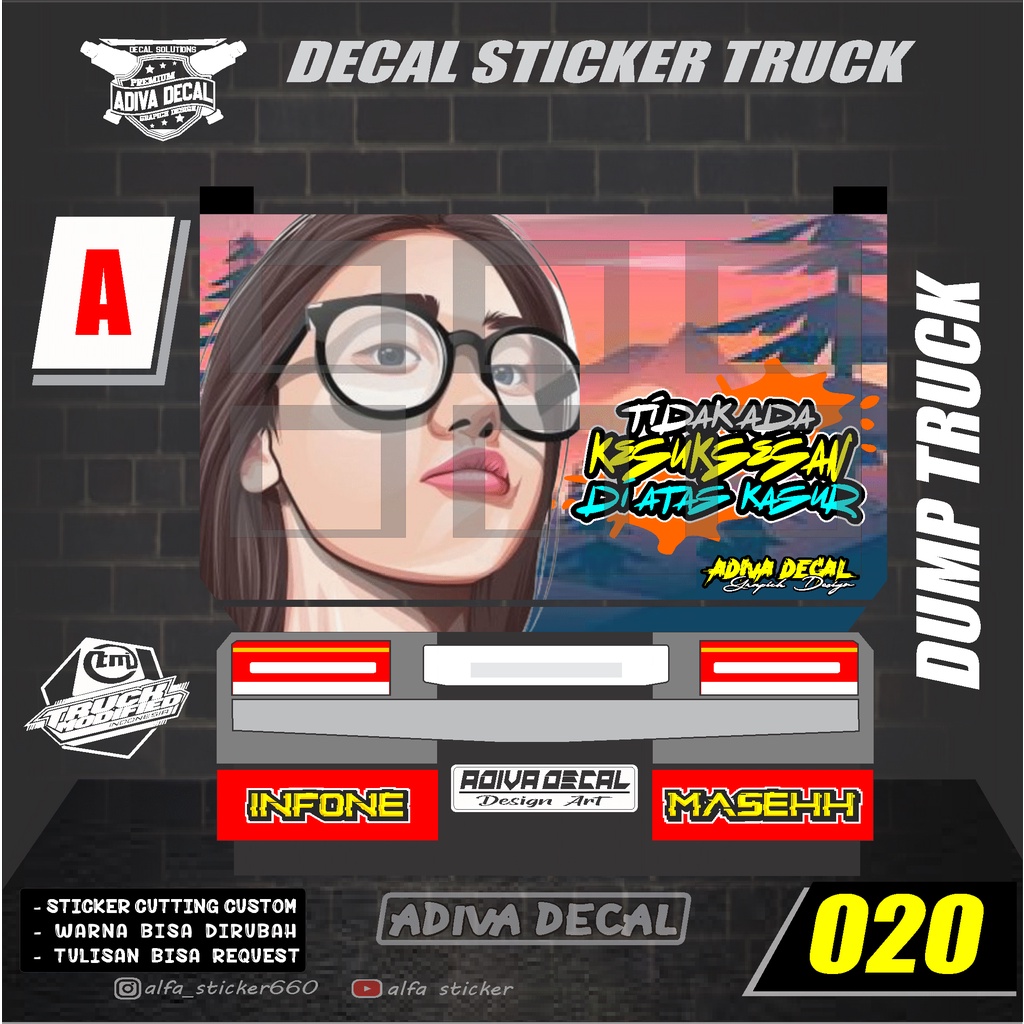 STICKER decal pintu truck bebas design dan ukuran - stiker pintu truk 020