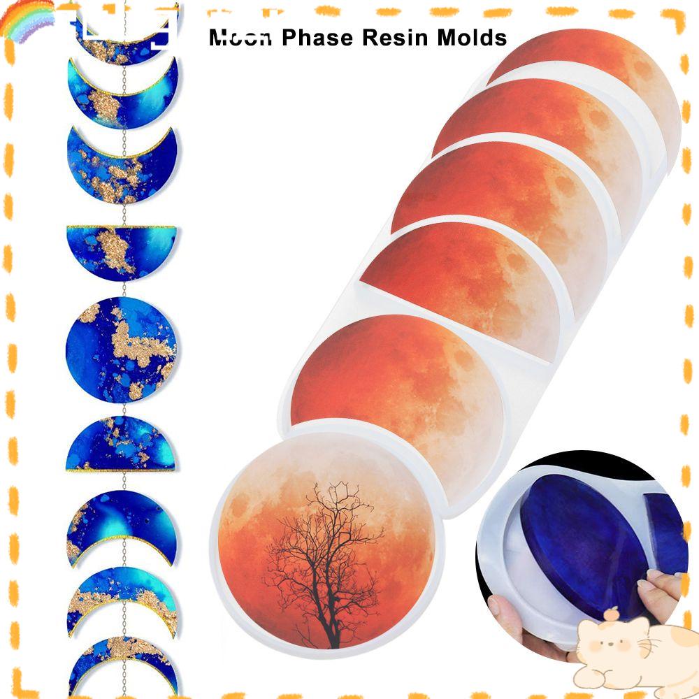 Solighter Cetakan Resin Kerajinan Resin Lunar Eclipse DIY Art Coaster Mold