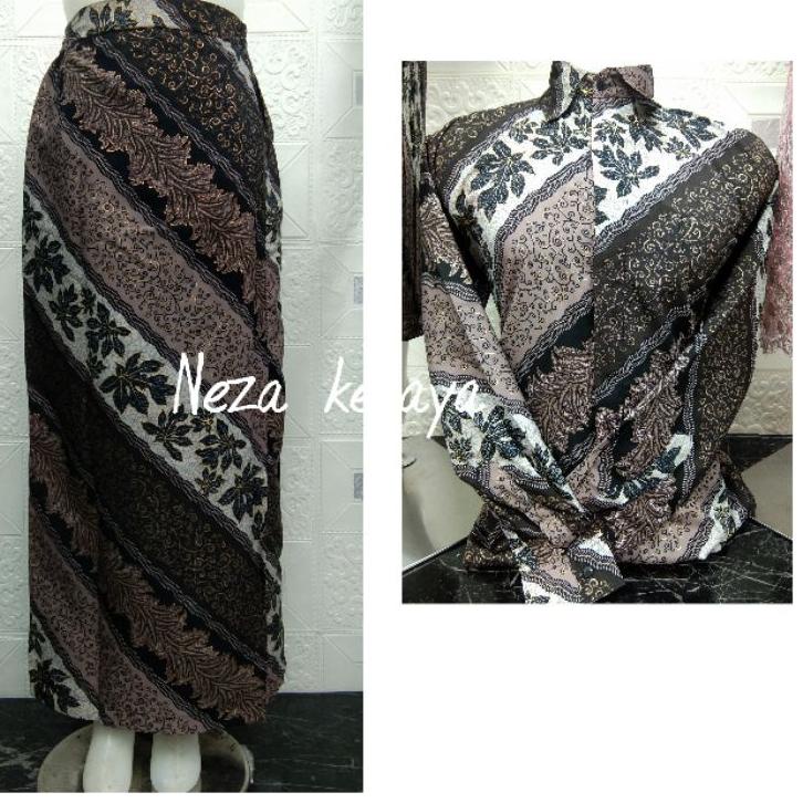 Depan New couple rok span batik//rok span couple kemeja//rok span couple