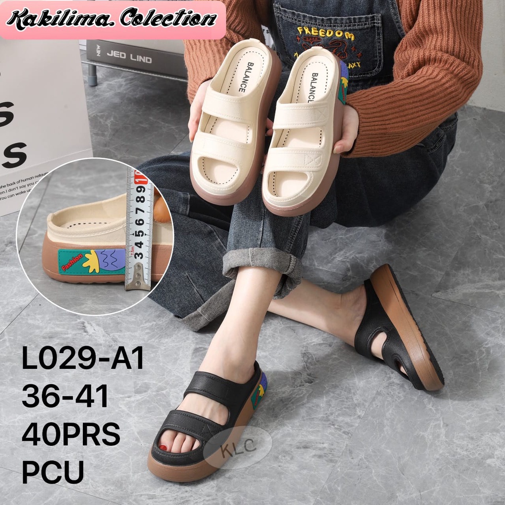 Sandal clog korean wanita sandal slop wedges karet jelly kekinian