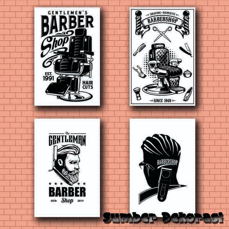 poster kayu barbershop murah dan keren