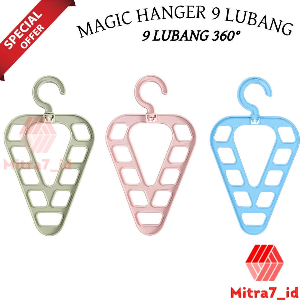 [M7] HANGER SEGITIGA 9 LUBANG SERBAGUNA / GANTUNGAN HANGER DI LEMARI / GANTUNGAN SERBAGUNA PAKAIAN