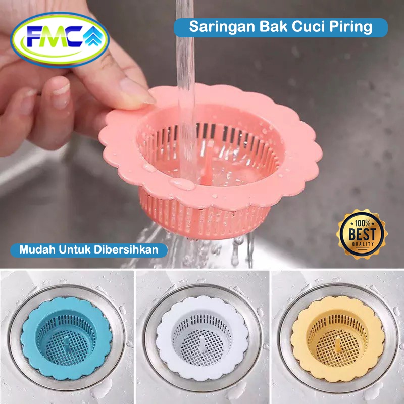 Saringan Wastafel Cuci Piring Penyaring Bak Sink Saringan Afur PVC Penutup Lubang Saluran Air Bak Cuci Piring Penyaring kotoran Sampah Sisa Makanan