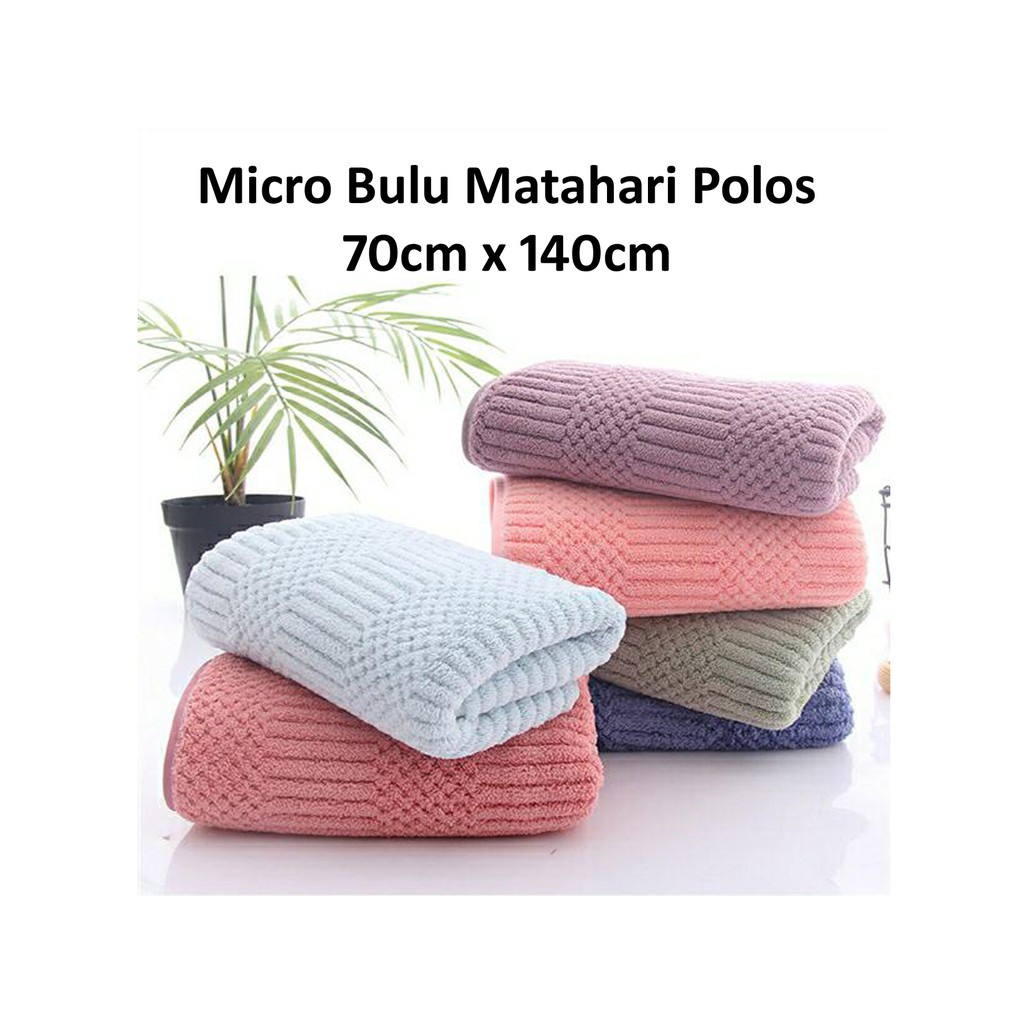 Handuk Mandi Dewasa Microfiber Motif MATAHARI POLOS Uk.70x140 cm