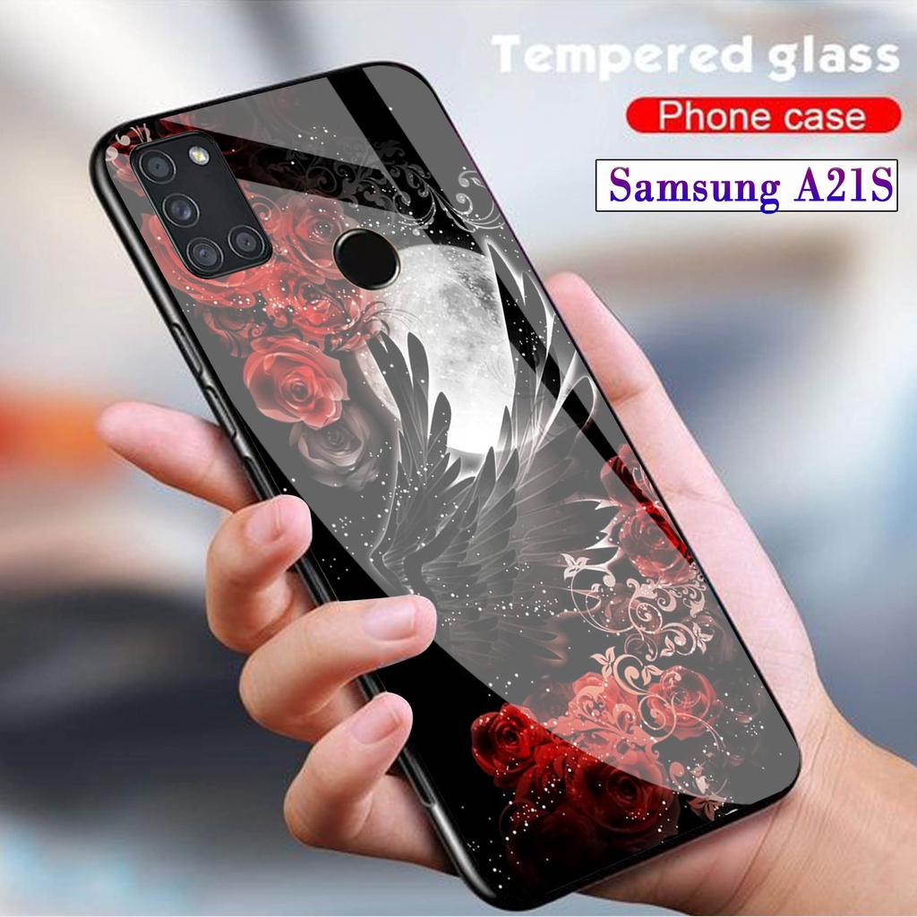 Softcase Glass Kaca SAMSUNG A21S - Case Hp Pelindung Handphone SAMSUNG A21S [ A89]