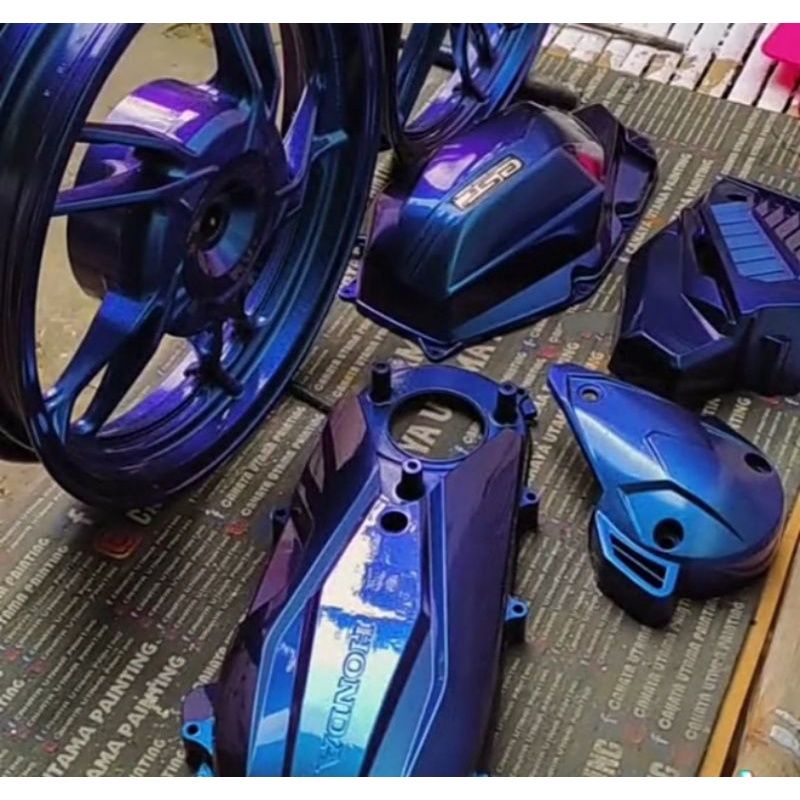 cat bunglon 3 warna 200 ml - blue_red_purple, 100ml
