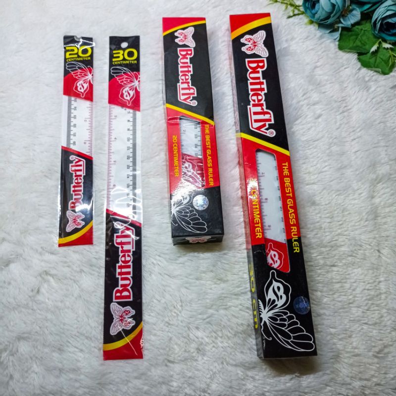 PENGGARIS 30 CM BUTTERFLY PENGGARIS PLASTIK 20CM DAN 30CM PENGGARIS