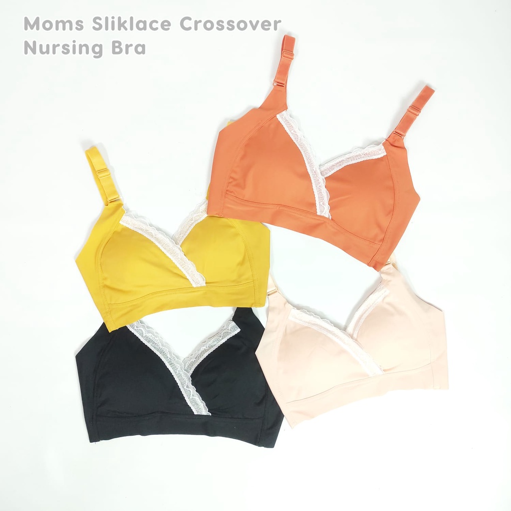 Bra Momz Silk Lace Crossover Nursing Bra - Bra Hamil &amp; Menyusui