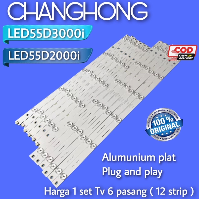 BACKLIGHT TV LED CHANGHONG LED 55D3000i LED 55D3000 55D3000i LED 55D2000i LAMPU BL 55IN 11K 55 INC