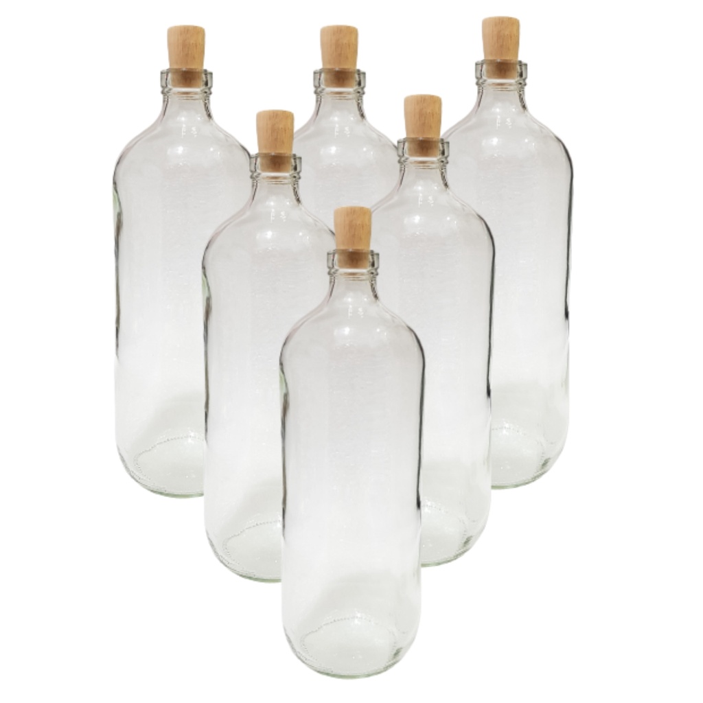 BOTOL KACA 1 LITER  TUTUP KAYU / BOTOL MADU BOTOL SYRUP 1000 ML BOTOL KACA 1000 ML BOTOL BARU !