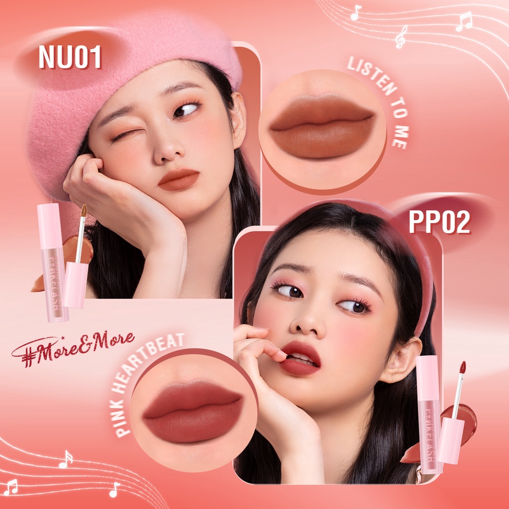 PINKFLASH More&amp;More Long-lasting Velvet Airy Matte Mousse Lipstick Smooth Lasting Silky Lip tint Multi-use 4.9 107 Penilaian 246 Terjual