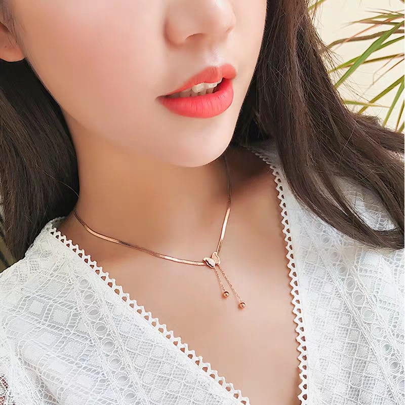 Kalung Titanium Rose Gold Liontin Kupu Kupu Model Terbaru 2021 / Kalung Wanita / Accesories Wanita Kalung Titanium Anti Karat selamanya / COD