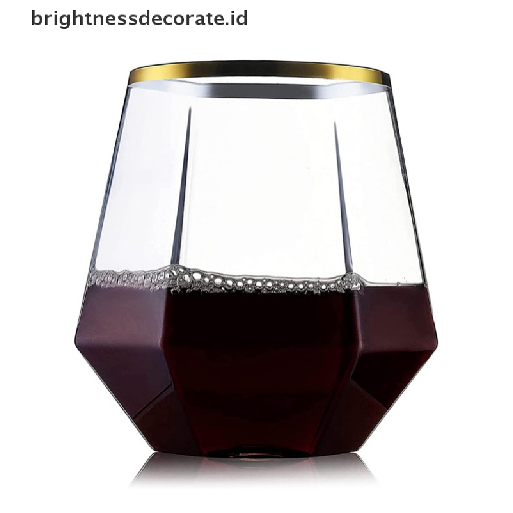 [Birth] Gelas Hexagonal 360ml Wedding Wine Gelas Minum Gelas Cocktail Transparan [ID]