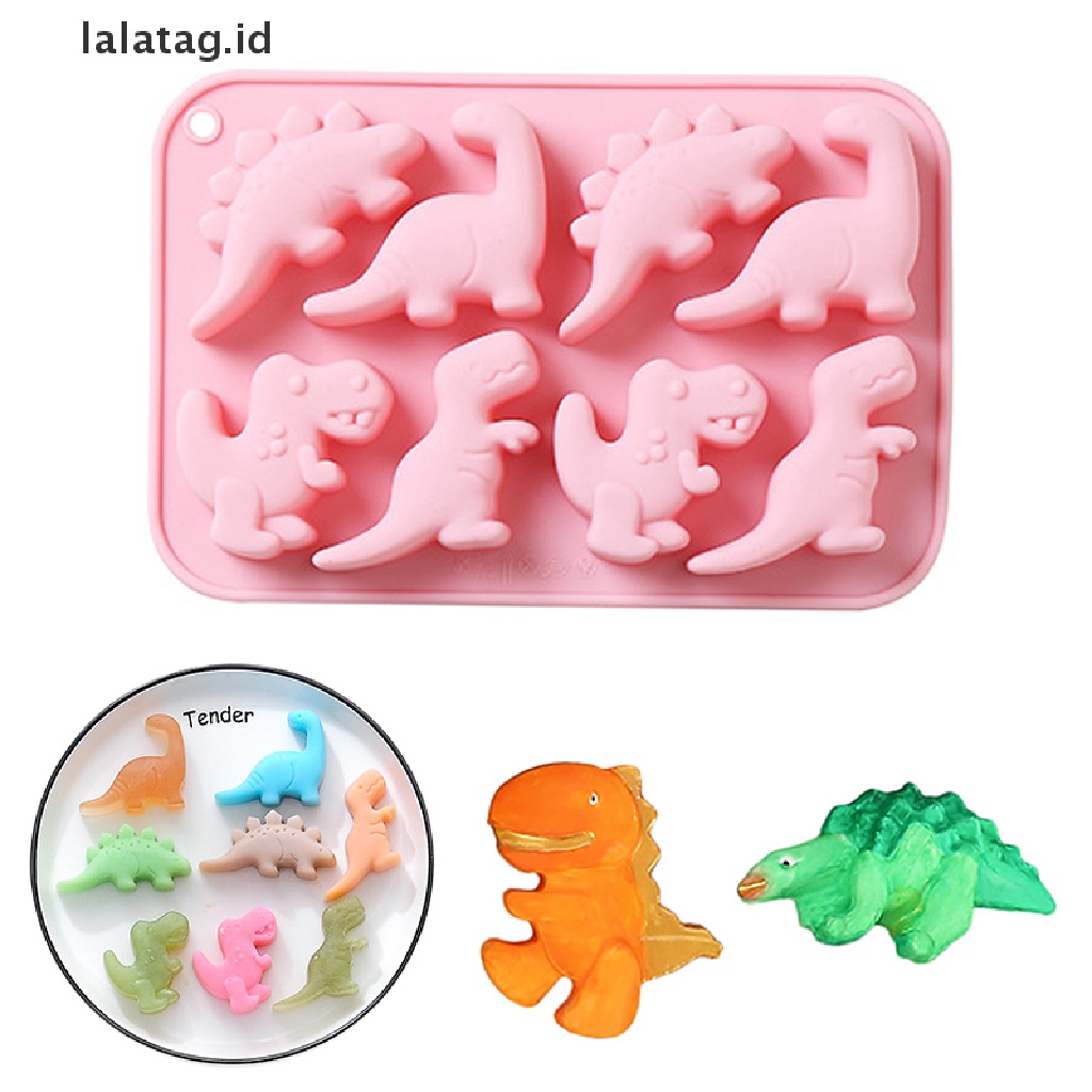 [lalatag] Cetakan Fondant Silikon Dinosaurus 3D Kue Coklat Sabun Craft Baking Molds [ID]