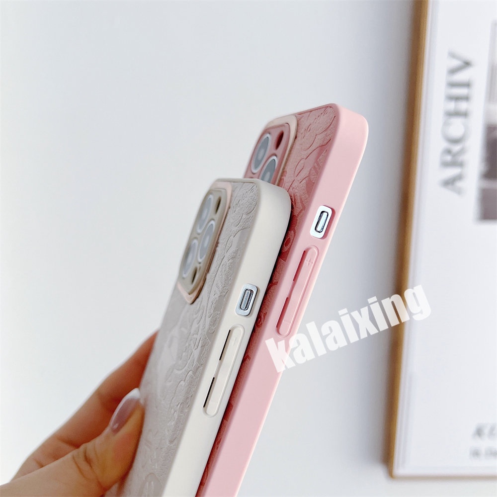 IPHONE Casing Handphone Bahan Kulit Frame Lensa Metal Untuk Iphone14 /14 Pro /14 ProMax/14Plus 13 12 11 Pro Max Hard Casing