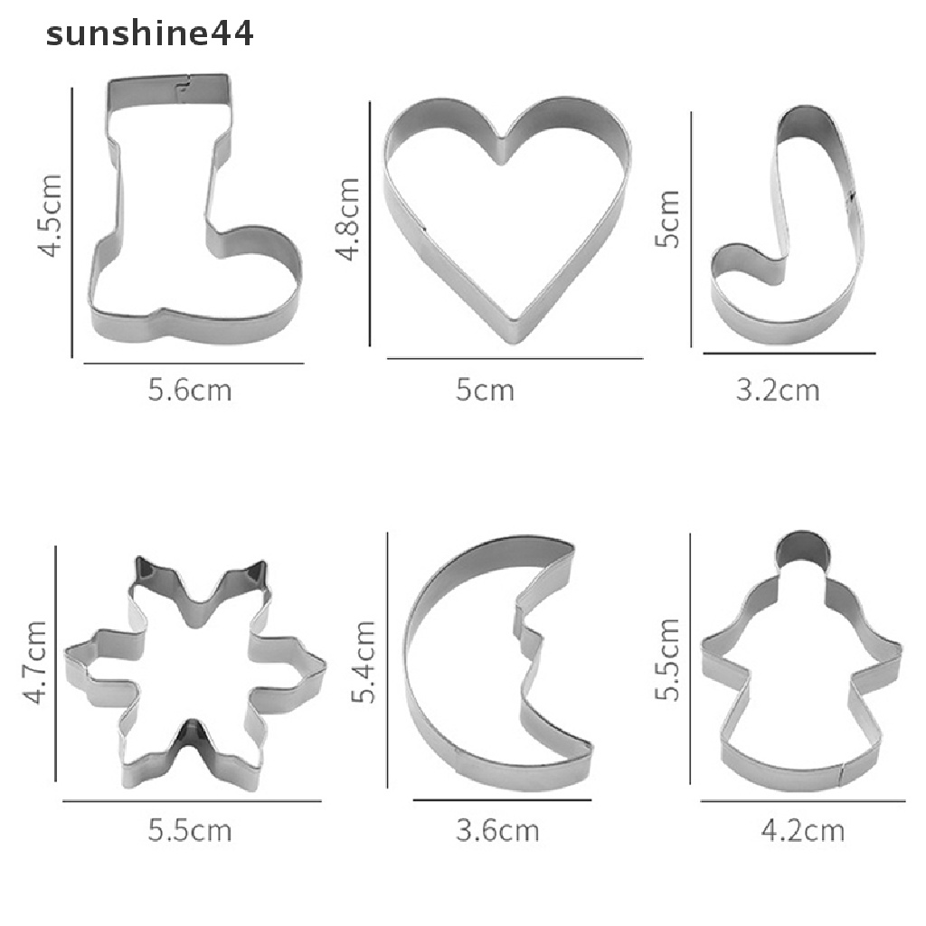 Sunshine 10Pcs/Set Natal Cookie Cutter 3D Metal Xmas Kue Cookie Cetakan Dekorasi.