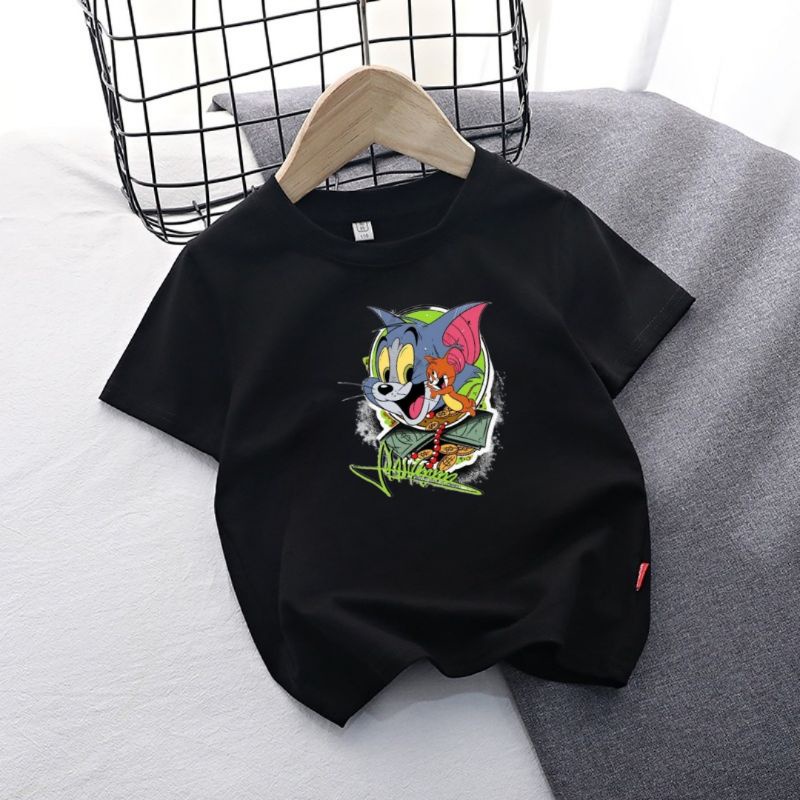 Kaos Distro Anak Cowok Dan Cewek Kaos Anak Gambar Kartun Kucing Tikus Untuk Anak Umur 2 sampai 10 Tahun T shirt Anak Atasan Kaos Anak