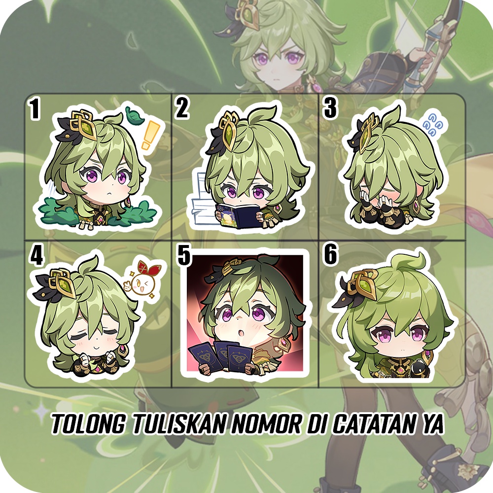 Stiker Glossy Collei Genshin Impact, Sticker Untuk HP Laptop Helm Motor Sepeda Dll