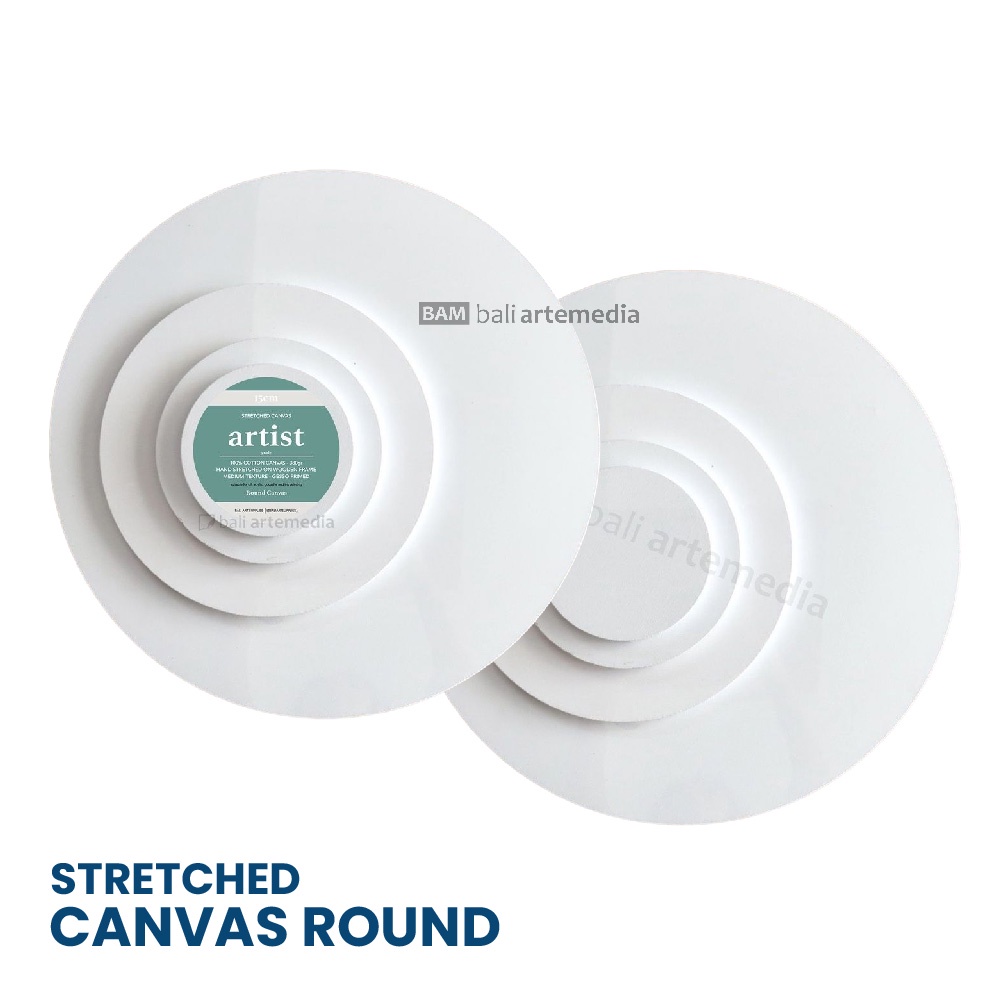 Stretched Canvas Round Bali Artemedia - Artist Grade - Diameter 15 / 20 / 30 / 50