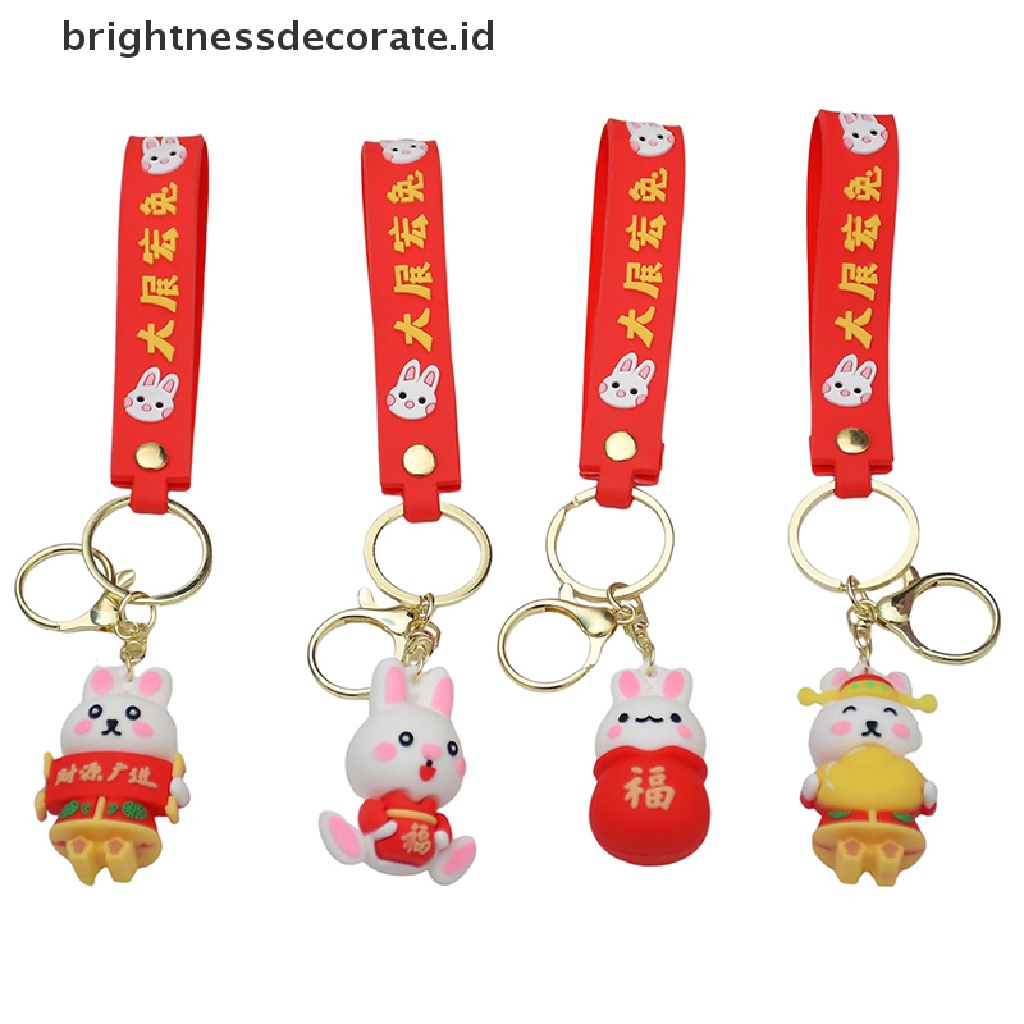 [Birth] 2023kunci Kelinci Tahun Baru Kartun Fortune Rabbit KeyChain Gantungan Kunci Mobil Cincin Mahasiswa Pasangan Tas Liontin [ID]