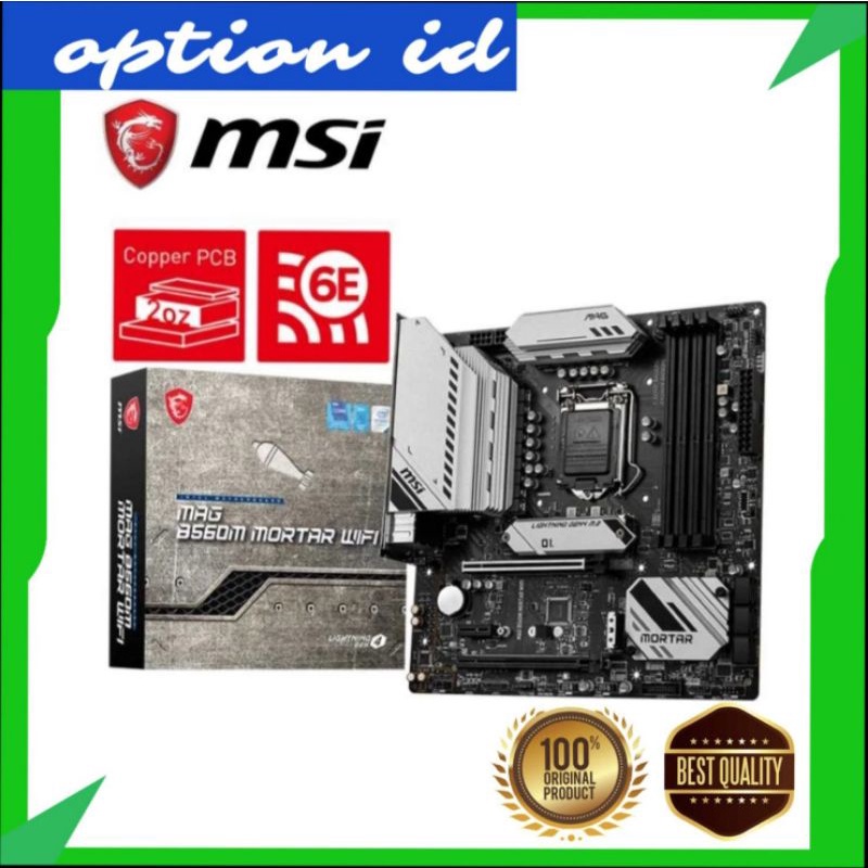 Jual Motherboard MSI MAG B560M MORTAR WIFI INTEL B560 LGA 1200 Micro