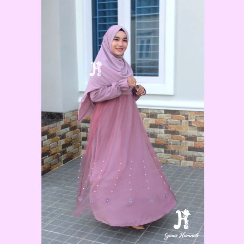 Preloved Gamis Pesta Lucu / Preloved Gamis Ungu / Preloved Gamis Branded / Gamis Lebaran Ungu