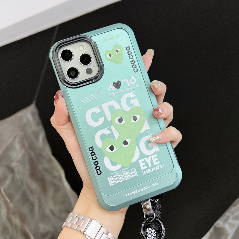 Rei Kawakubo PLAY CDG Casing Ponsel Akrilik Untuk IPhone 13 Pro Max12 11 Pro Silikon Shockproof Bumper Penutup Belakang