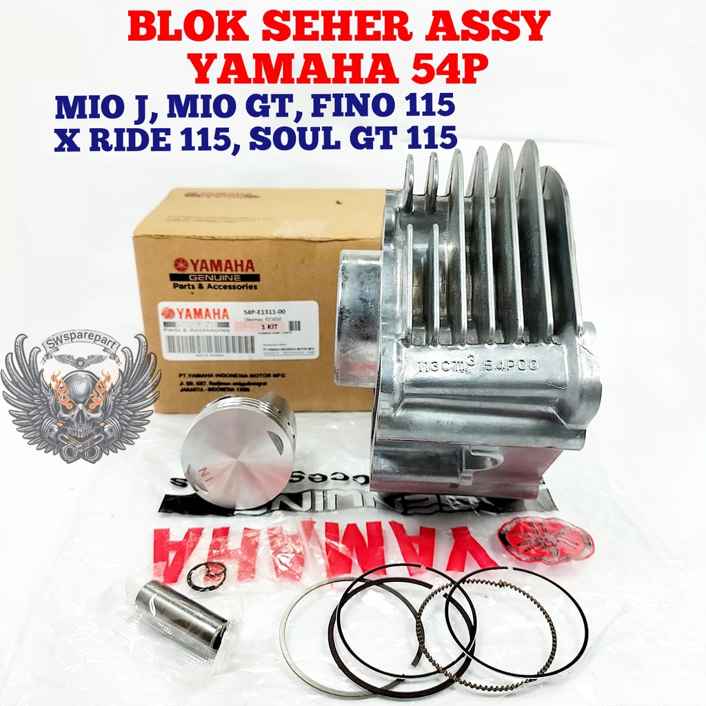 BLOCK SEHER KIT PISTON RING KOMPLIT YAMAHA 54P MIO J MIO GT FINO 115 X RIDE 115 SOUL GT 115 BLOK SEH