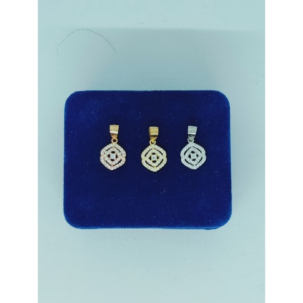 kalung rantai nori paperclip+liontin bungan segi 6 mata putih/perak asli silver 925 lapis emas/perhiasan fashion wanita terbaru