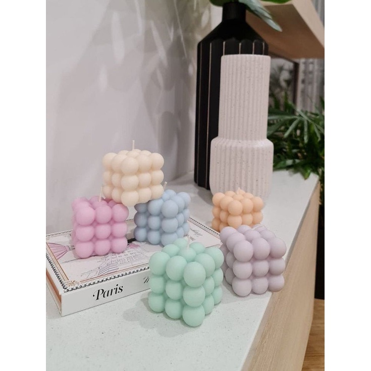 Candle Bubble / Lilin Aromaterapi / Aesthetic Scented Candle / Soy wax Candle / Beeswax / Properti Foto