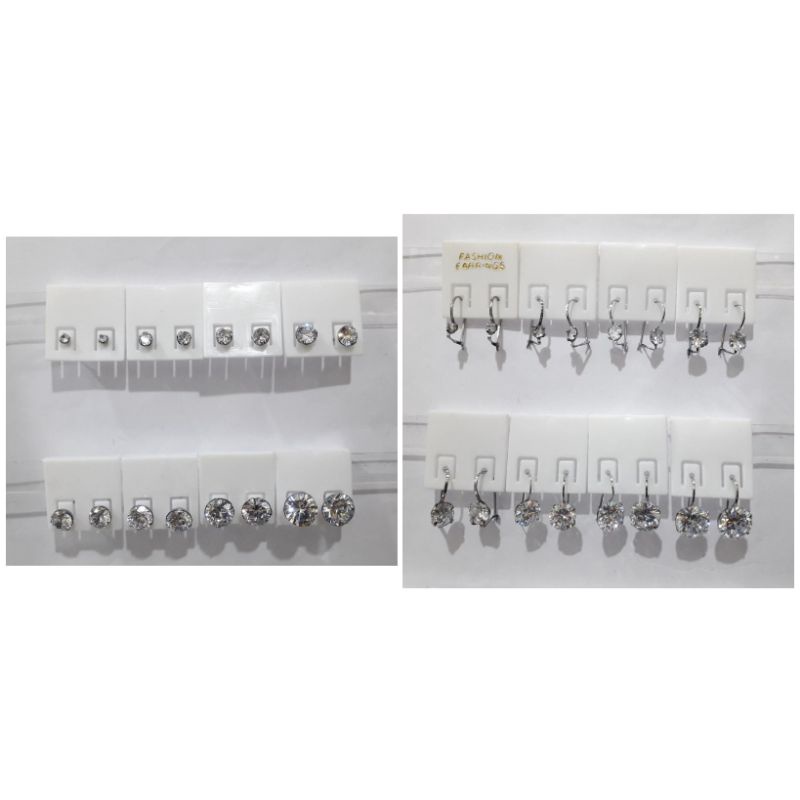 10pasang Anting Monel Mata Bulat Swarovski Grosir