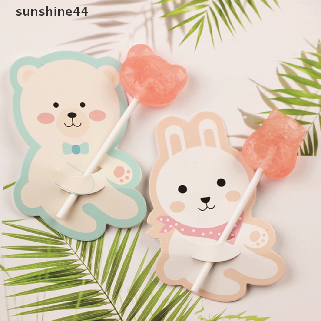 Sunshine5/10pcs Kartun Kartu Lolipop Permen Lucu Kartu Hias Hadiah Natal.