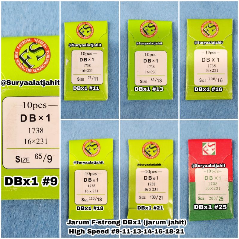 Jarum F-Strong DBx1 (untuk jahit) #9-11-13-14-16-18-21-25 rp.4.000/bks