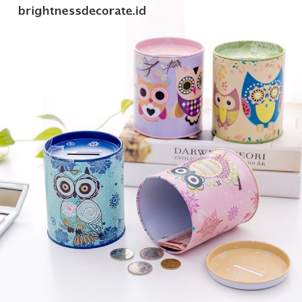 [Birth] Owl Celengan Tinplate Celengan Hadiah Anak Kid Gift Kotak Uang [ID]