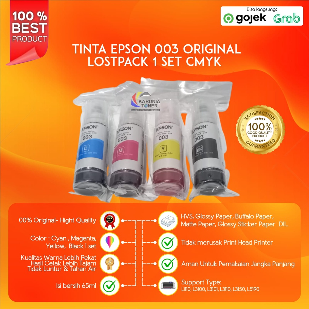 Tinta epson 003 original lostpack 1 set CMYK