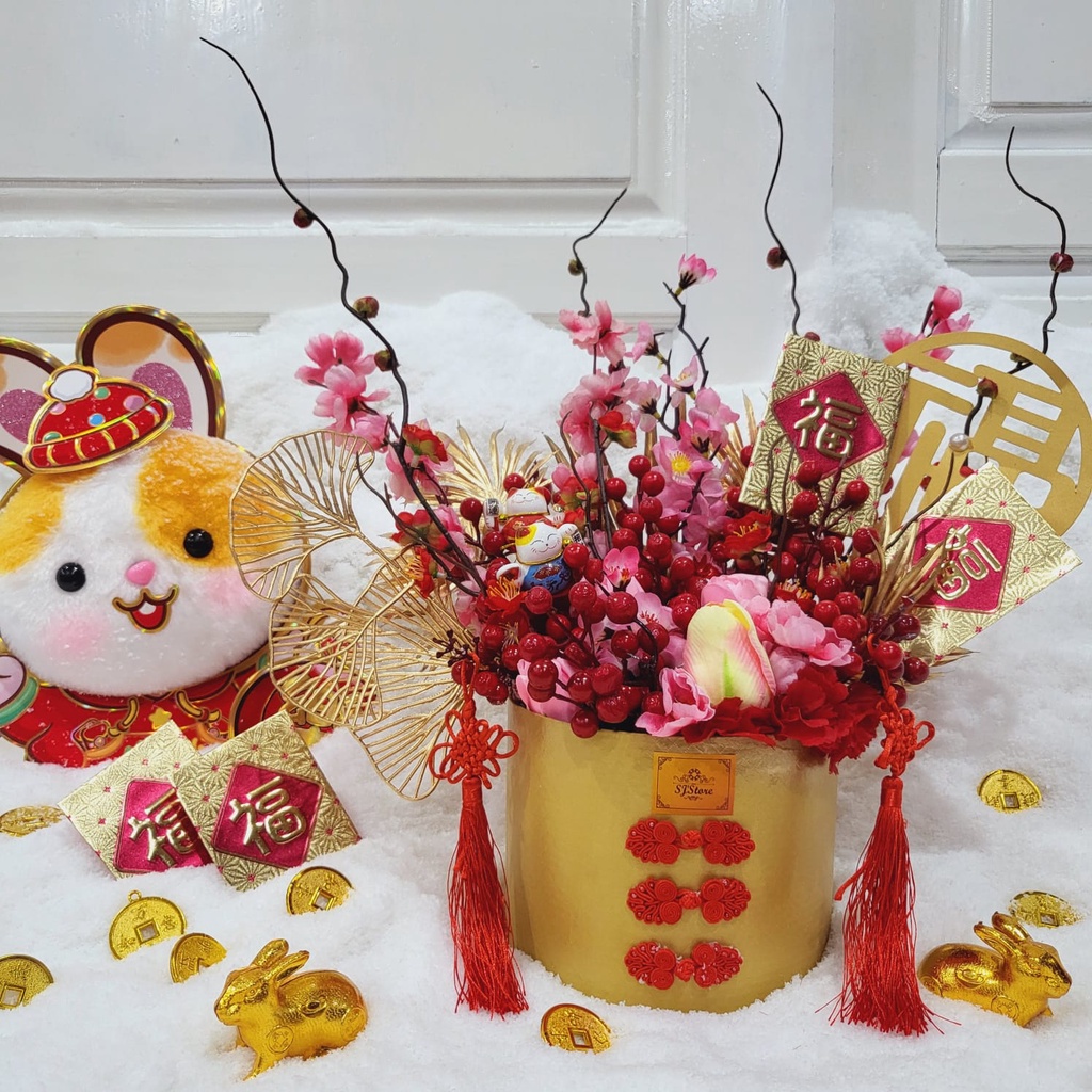 Pot Bunga Imlek Hiasan Meja Dekorasi 001