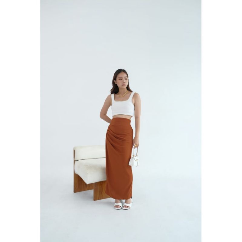 Long Skirt rampel mahilini Rok Casual