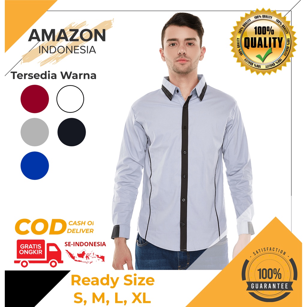 YANG LAGI HITS DICARI GAN Termurah Xman James Man Kemeja Pria Cowo Kantor Kasual Formal Lengan I.625