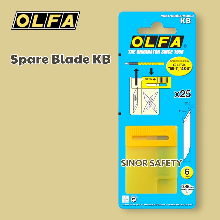 Olfa Cutter REFILL KB Spare Blade 25 pcs Per Pack